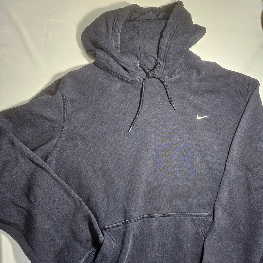 Nike Mens Hoodie Navy Blue Fleece Pullover Swoosh Logo XXL 806671-451